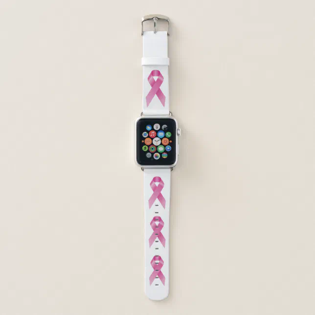 Breast Cancer Awareness Month October White Apple Watch Band Zazzle