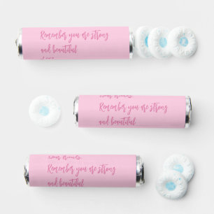 Breast Cancer Awareness month pink custom quote Breath Savers® Mints