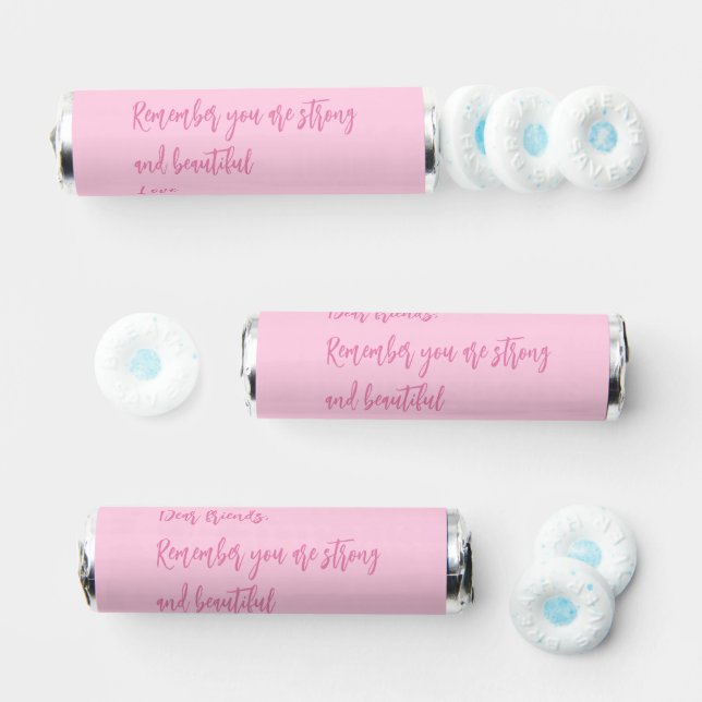 Breast Cancer Awareness month pink custom quote Breath Savers® Mints (Assorted)