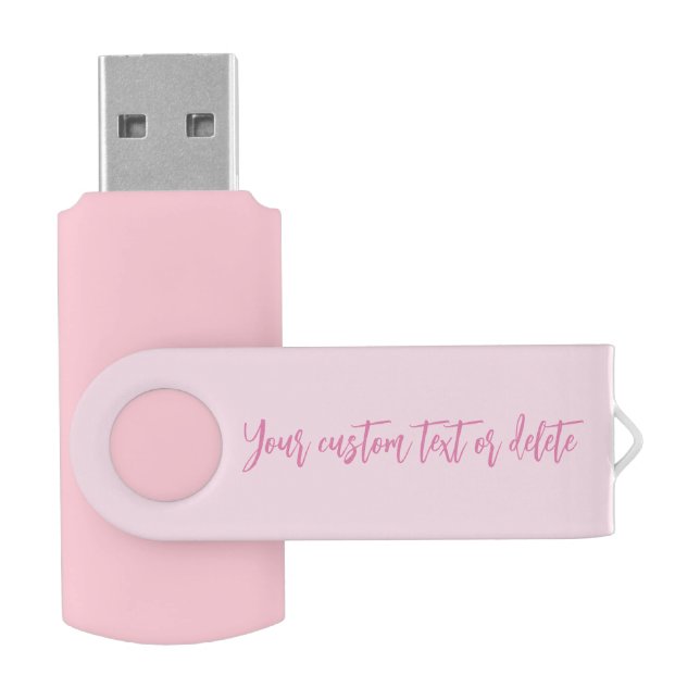Breast cancer awareness month pink custom script flash drive (Opened)