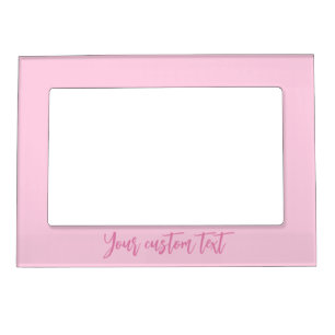 Breast cancer awareness month pink custom script magnetic frame