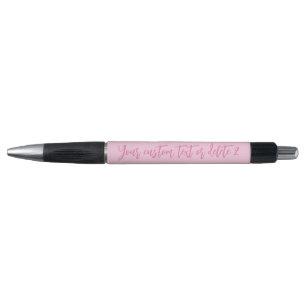 Breast cancer awareness month pink custom script pen