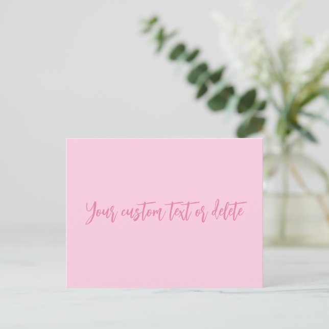 Breast cancer awareness month pink custom script postcard (Standing Front)