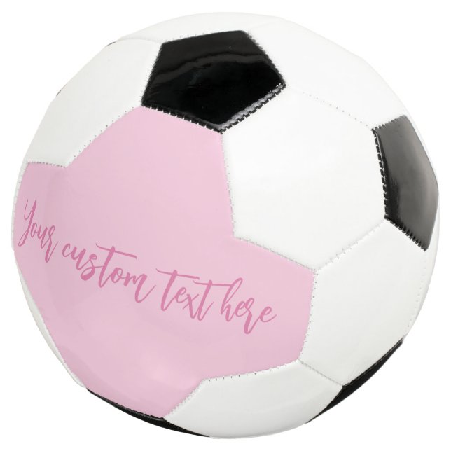 Breast cancer awareness month pink custom script soccer ball (Three Quarter)