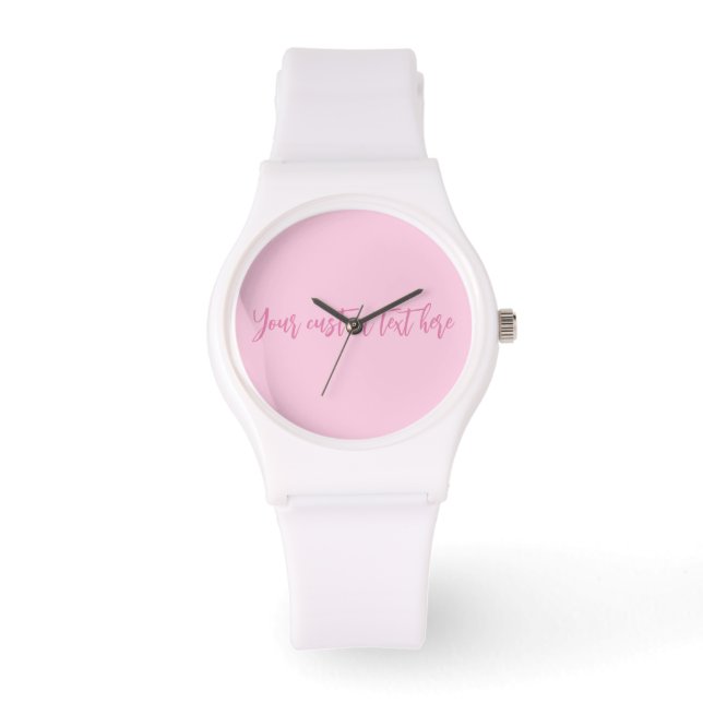 Breast cancer awareness month pink custom script watch (Front)