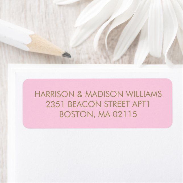 Breast cancer awareness month pink gold address label (Insitu)