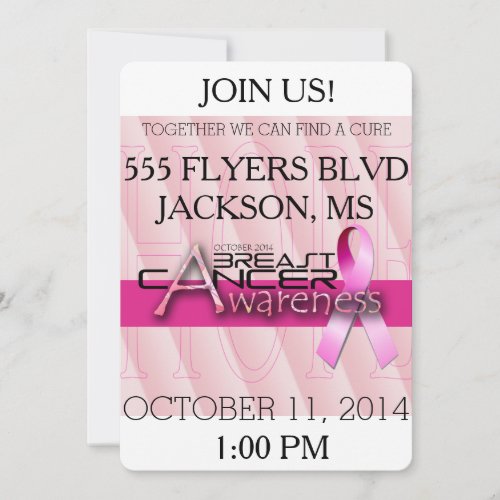 Breast Cancer Awareness Month _ Pink Invitation