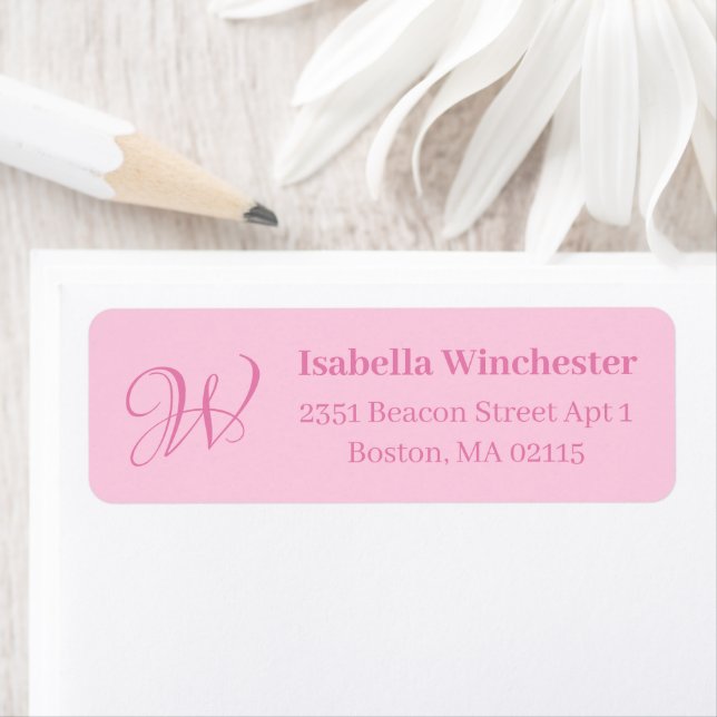 Breast cancer awareness month pink monogrammed label (Insitu)