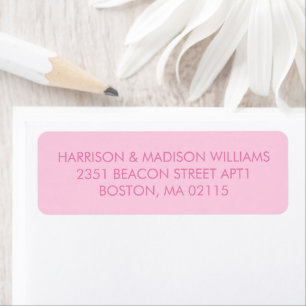 Breast cancer awareness month pink return address label