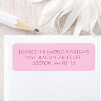 Breast cancer awareness month pink return address label