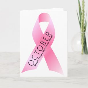Breast Cancer Awareness Month Pink Ribbon Card