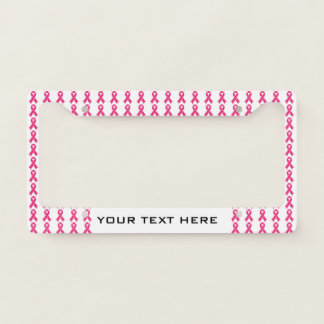 Breast Cancer Awareness Month Pink Ribbon License Plate Frame