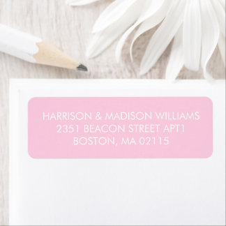 Breast cancer awareness month pink white address label