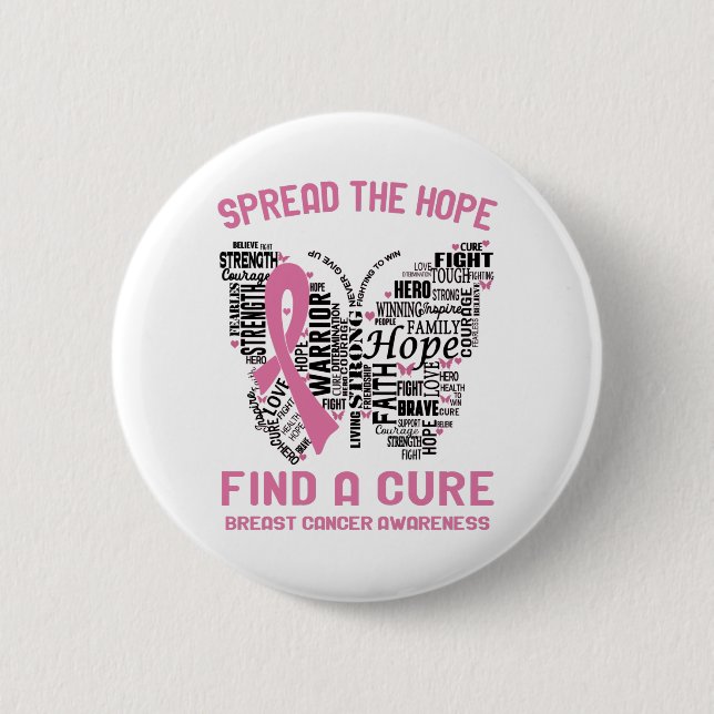 Breast Cancer Awareness Month Ribbon Gifts Button (Front)