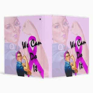 Breast Cancer Awareness Month, Rosie the Riveter 3 Ring Binder