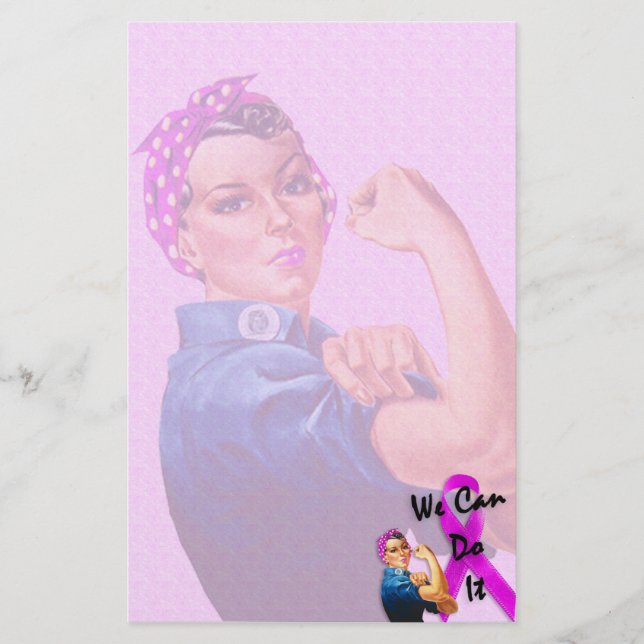 Breast Cancer Awareness Month, Rosie the Riveter Stationery (Front)