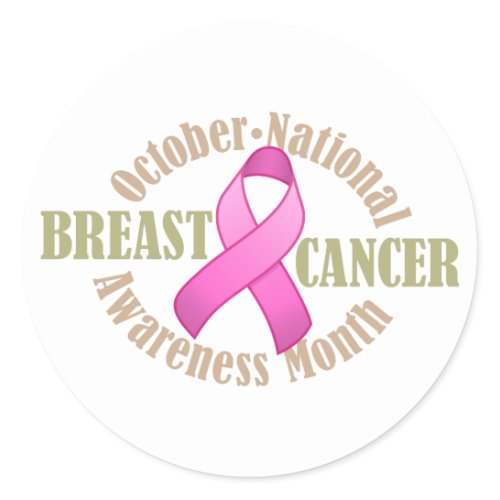 Breast Cancer Awareness Month Round Sticker zazzle_sticker