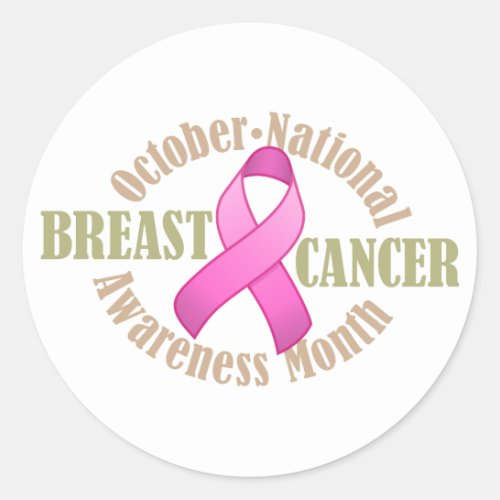 Breast Cancer Awareness Month Round Sticker