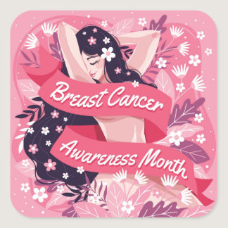 Breast Cancer Awareness Month Square Sticker