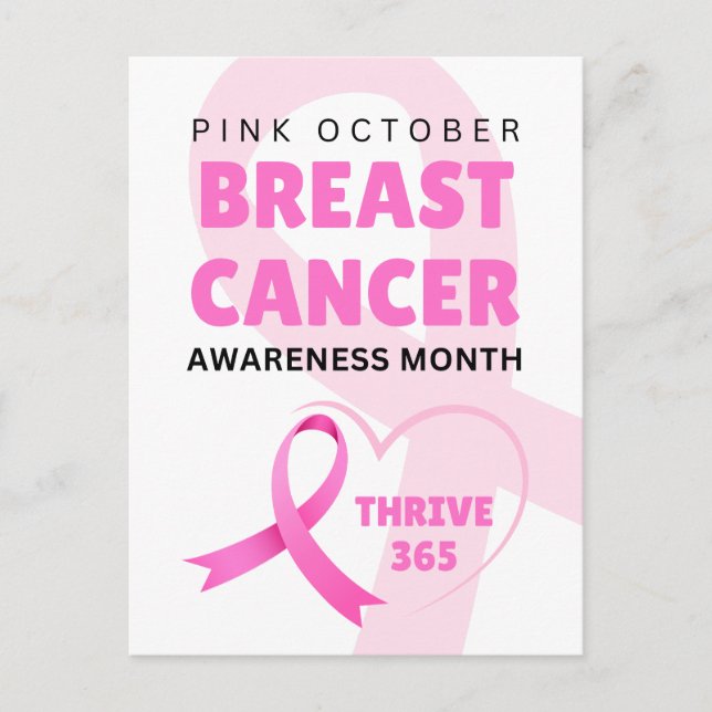 Breast Cancer Awareness Month Thrive 365 Postcard (Front)