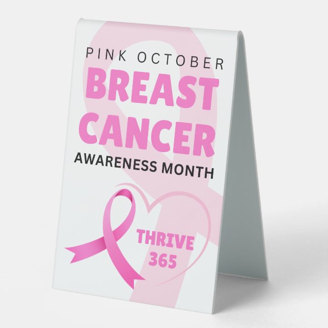 Breast Cancer Awareness Month Thrive 365 Table Tent (Front)