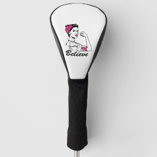 Breast Cancer Awareness Month Women's Believe Pink Golf Head Cover