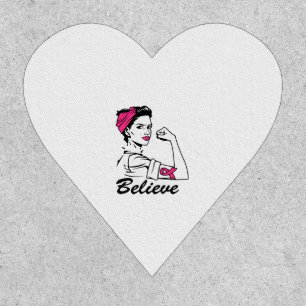 Breast Cancer Awareness Month Women's Believe Pink Patch