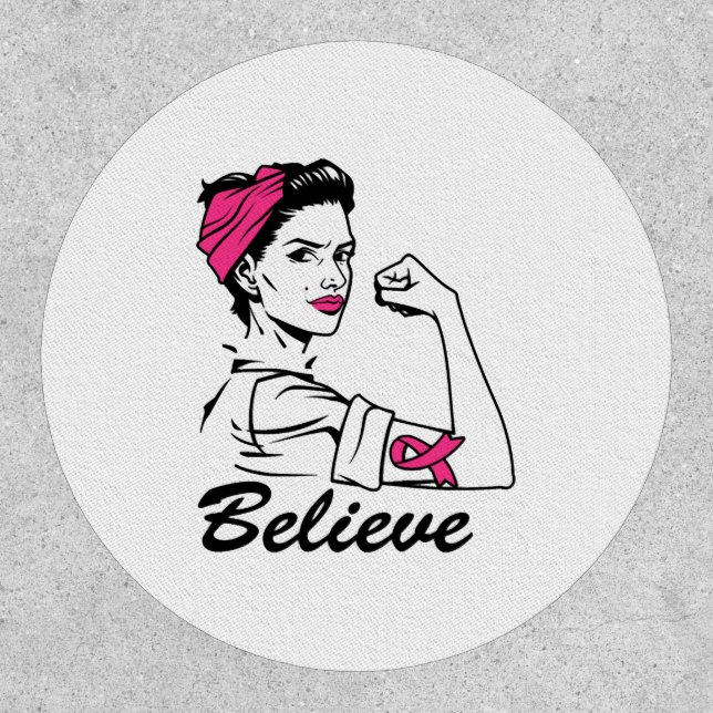 Breast Cancer Awareness Month Women's Believe Pink Patch (Front)