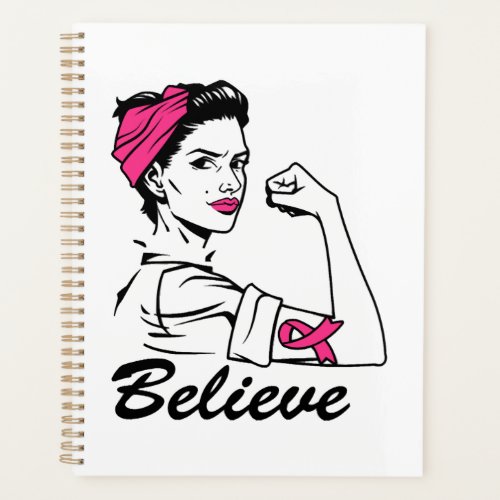 Breast Cancer Awareness Month Womens Believe Pink Planner