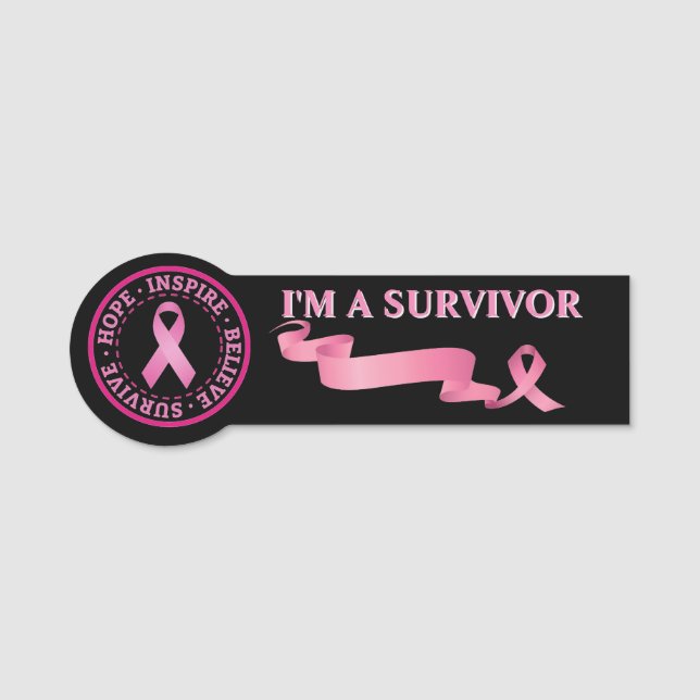 Breast cancer  awareness Name Tag  (Front)