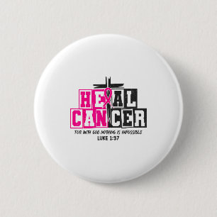 Breast Cancer Awareness Nk Ribbon Heal Cancer Chri Button