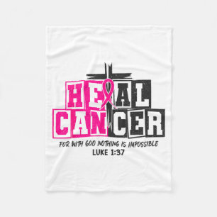 Breast Cancer Awareness Nk Ribbon Heal Cancer Chri Fleece Blanket