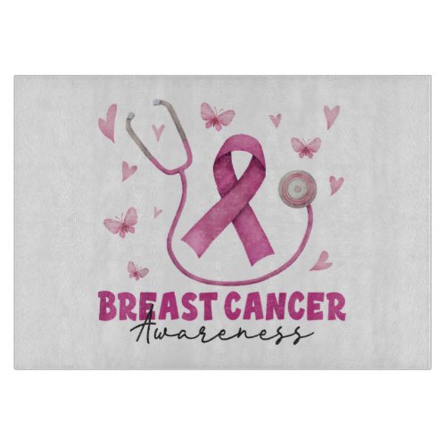 Breast Cancer Awareness Nurse Scrub Cutting Board