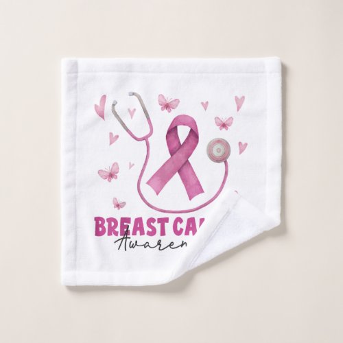 Breast Cancer Awareness Nurse Scrub Wash Cloth
