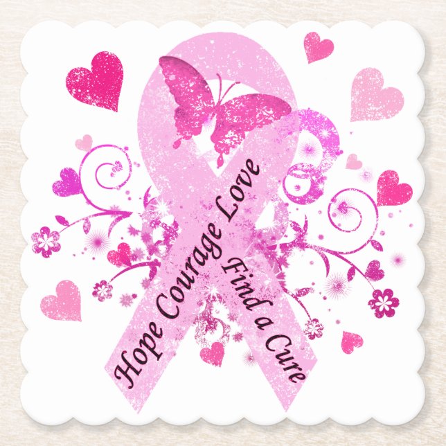 Breast Cancer Awareness Paper Coaster (Front)