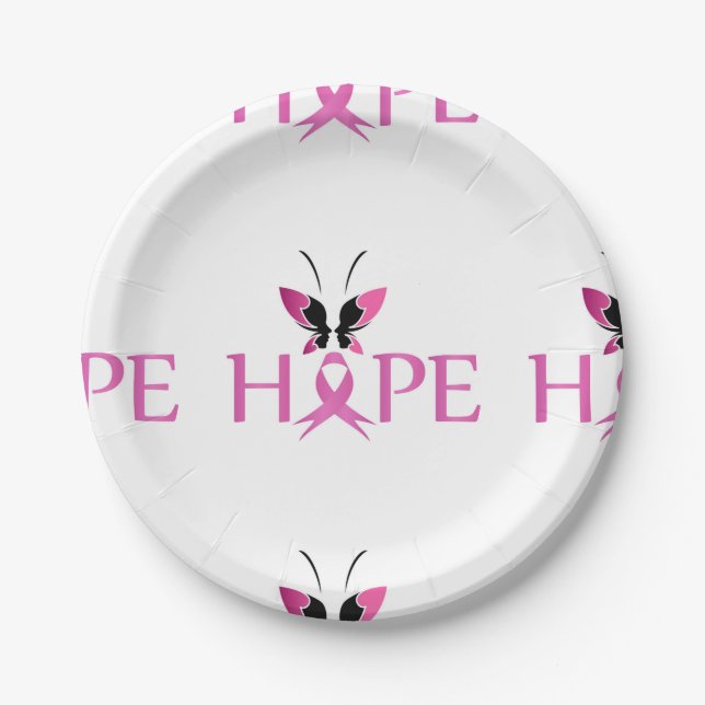 Breast cancer awareness paper plates (Front)
