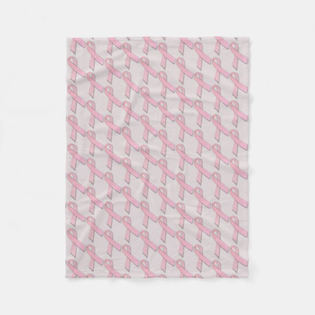 Breast Cancer Awareness Pattern Fleece Blanket (Front)