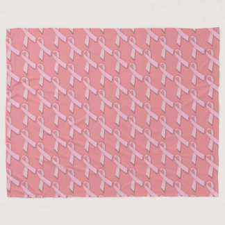 Breast Cancer Awareness Pattern Fleece Blanket