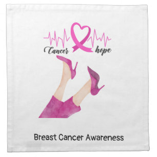 Breast Cancer Awareness Peace Love Cure Pink     Cloth Napkin
