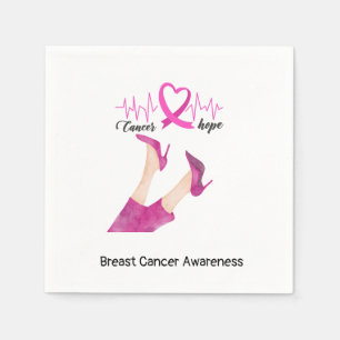 Breast Cancer Awareness Peace Love Cure Pink Napkins