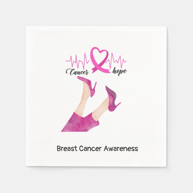 Breast Cancer Awareness Peace Love Cure Pink     Napkins (Front)