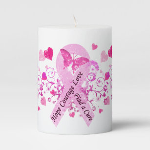 Breast Cancer Awareness Pillar Candle