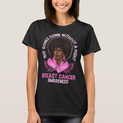 Breast Cancer Awareness Pink African American Afro T_Shirt