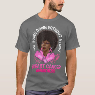 Breast Cancer Awareness Pink African American Afro T-Shirt
