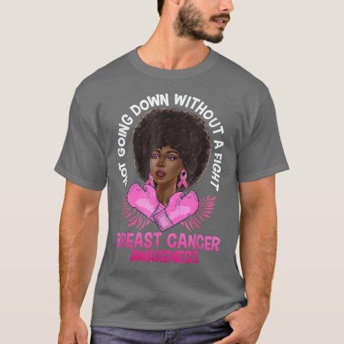 Breast Cancer Awareness Pink African American Afro T_Shirt