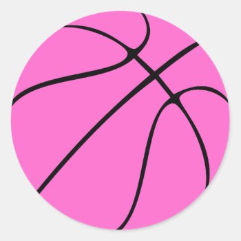 Breast Cancer Awareness Pink Basketball Stickers by SoccerMomsDepot at Zazzle