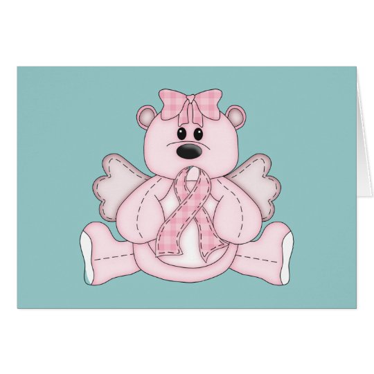 Breast Cancer Awareness Pink Bear Card