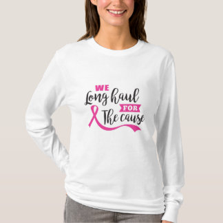 Breast Cancer Awareness Pink Black Typography T-Shirt