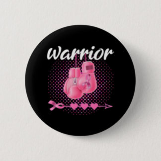 Breast Cancer Awareness Pink Boxing Gloves Button