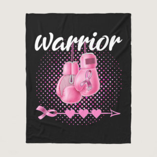 Breast Cancer Awareness Pink Boxing Gloves Warrior Fleece Blanket
